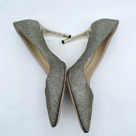 Jimmy Choo Gold Glitter Romy 100mm pumps EU41 - Picture 9 of 11